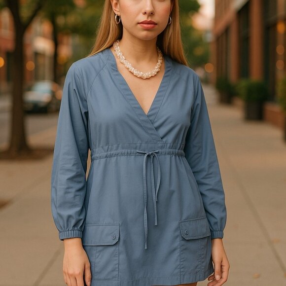 Columbia Tops - COLUMBIA Pullover Hoodie Cargo Jacket L Tunic Minimalist Lightweight UPF 50